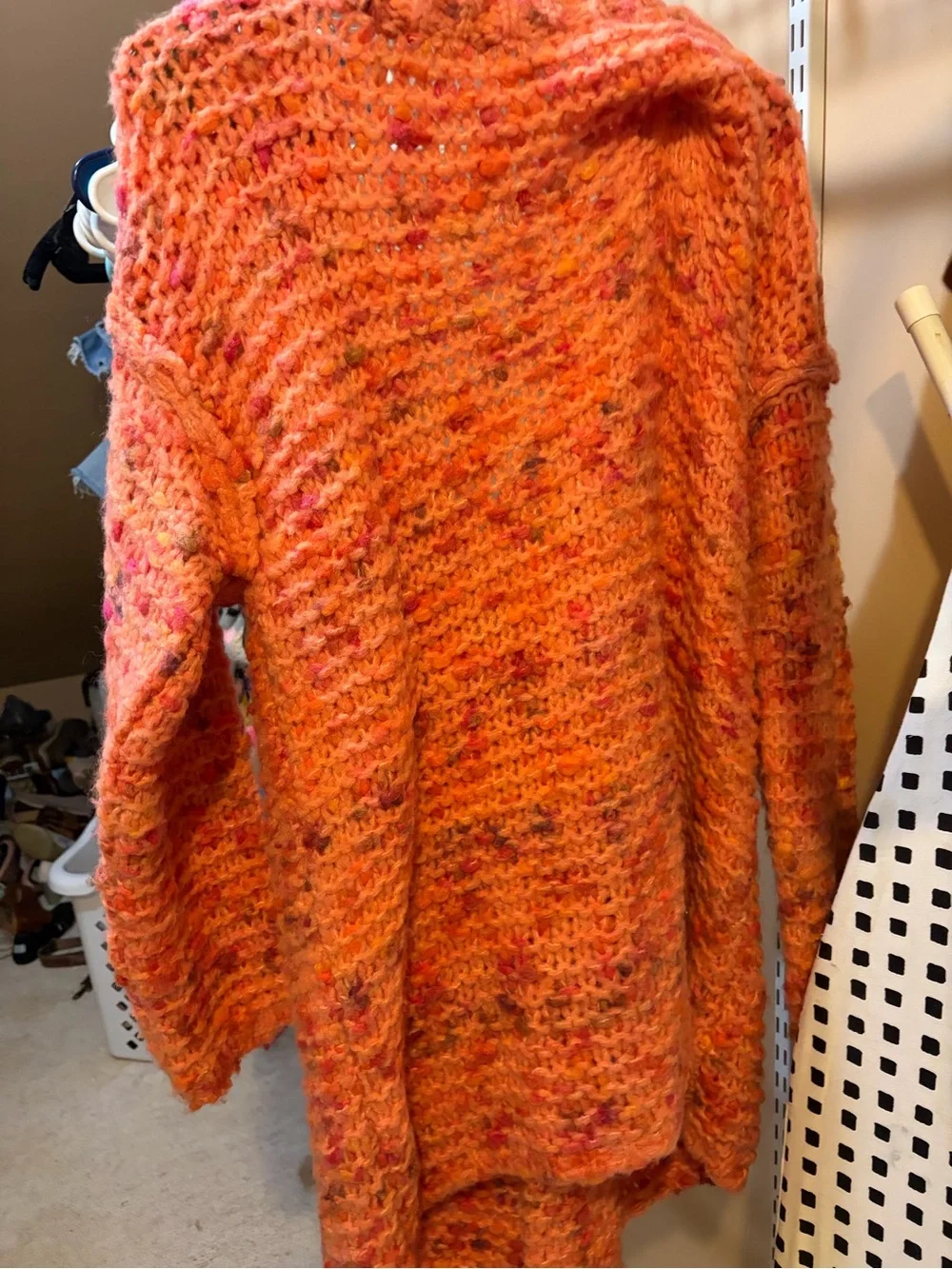 Free People Pink Orange Speckled Chunky Knit sweater /dress